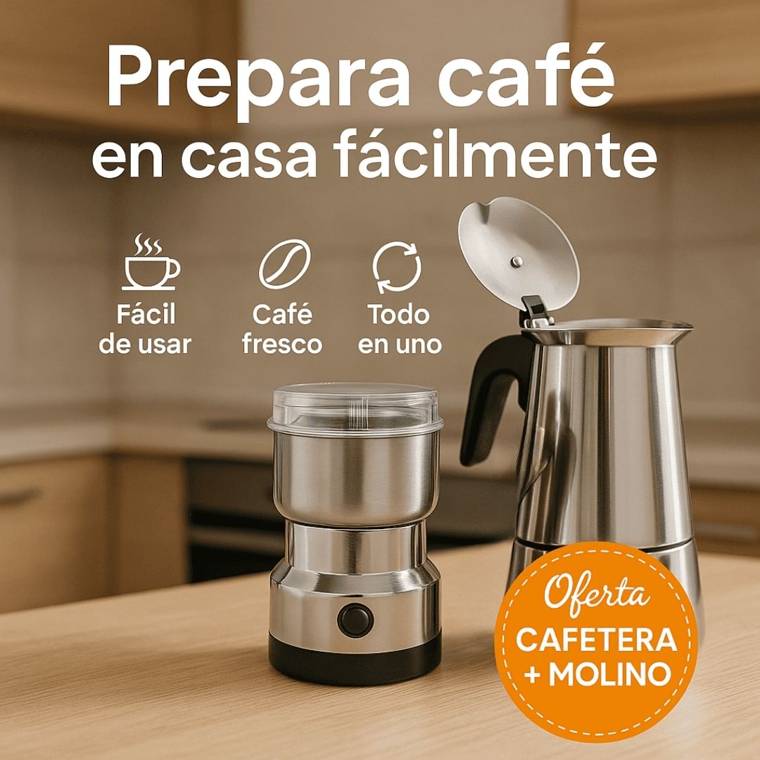 COMBO CAFETERA ITALIANA™ ➕ MOLINO ELÉCTRICO