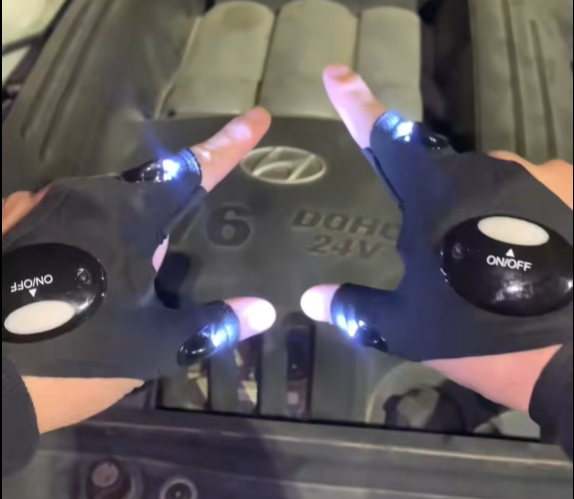 Super promo Guantes Luces Led + Obsequio juego de Raches