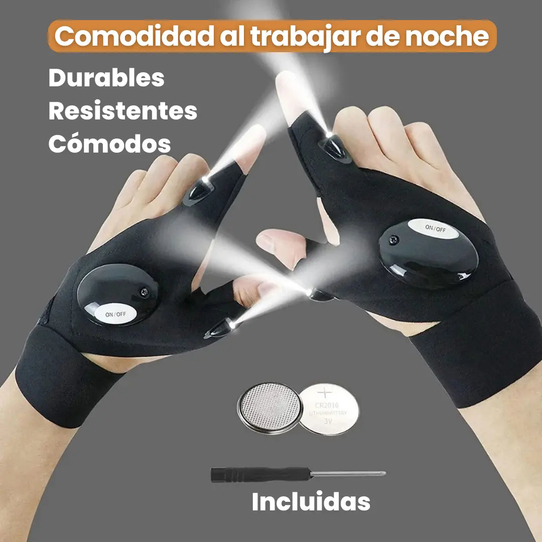 Super promo Guantes Luces Led + Obsequio juego de Raches